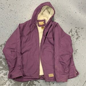 Purple Hooded Jacket with Sherpa Lining